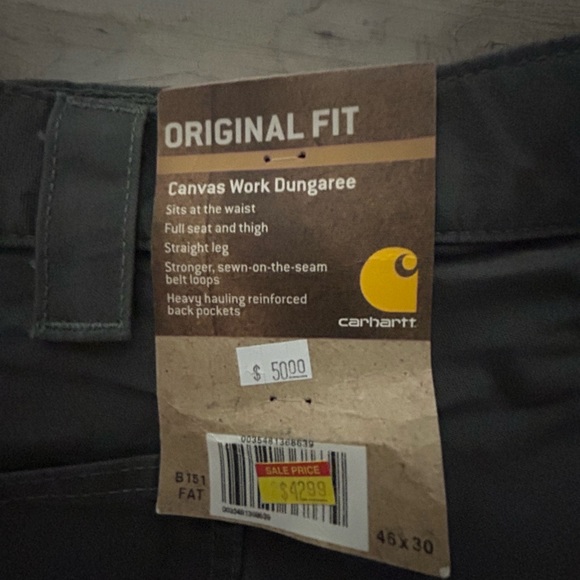Carhartt orginal fit Canvas work dungaree - Picture 2 of 4